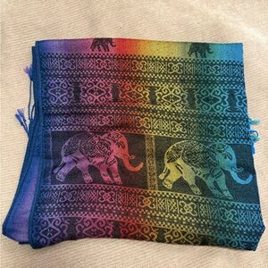 Rainbow Elephant Print Pashmina